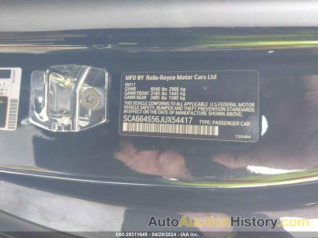 ROLLS-ROYCE GHOST, SCA664S56JUX54417