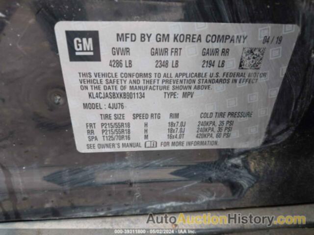 BUICK ENCORE FWD PREFERRED, KL4CJASBXKB901134