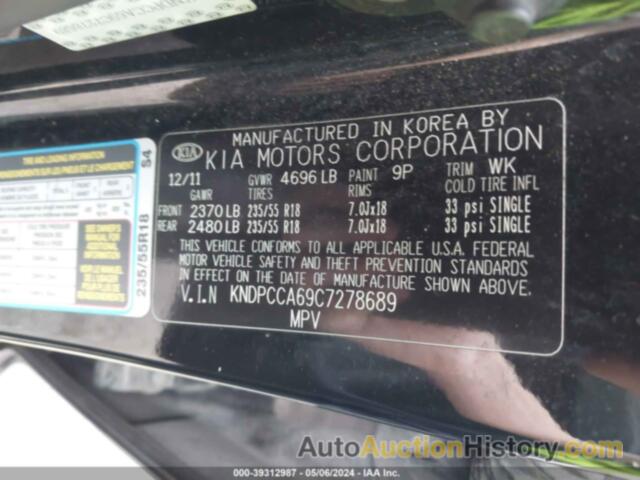 KIA SPORTAGE SX, KNDPCCA69C7278689