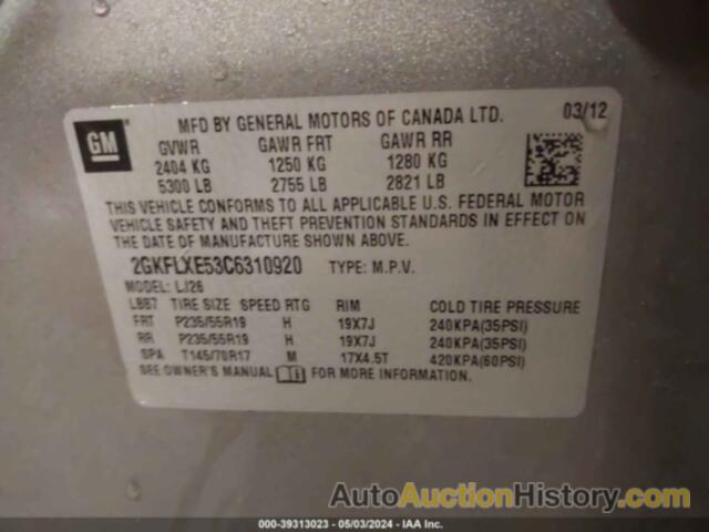 GMC TERRAIN SLT-2, 2GKFLXE53C6310920