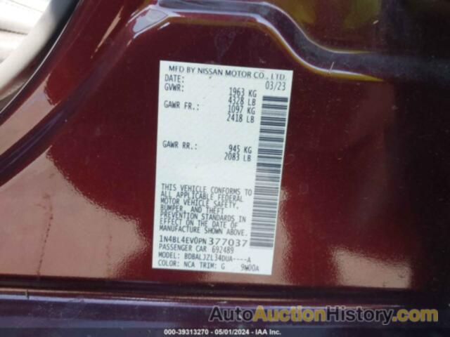 NISSAN ALTIMA SL FWD, 1N4BL4EV0PN377037