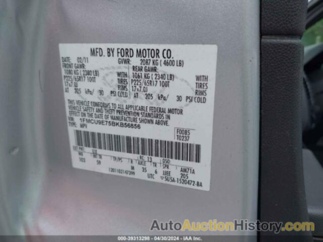 FORD ESCAPE LIMITED, 1FMCU9E75BKB56856