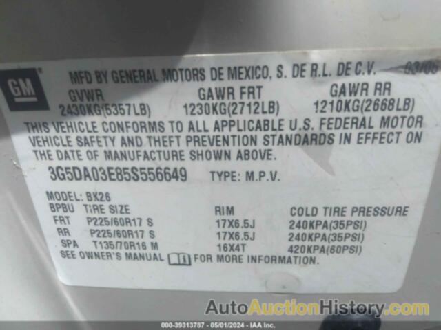 BUICK RENDEZVOUS CX, 3G5DA03E85S556649