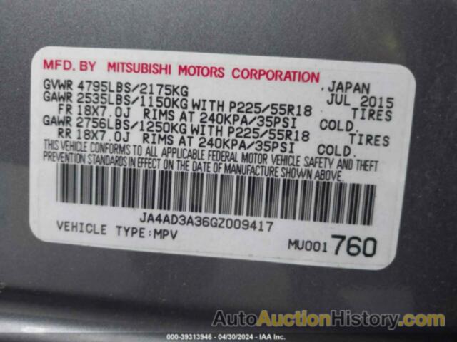 MITSUBISHI OUTLANDER SEL, JA4AD3A36GZ009417