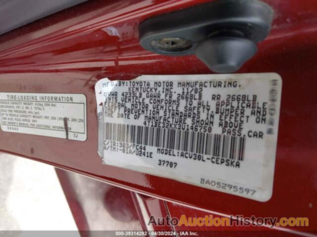 TOYOTA CAMRY SE, 4T1BE32KX3U146750