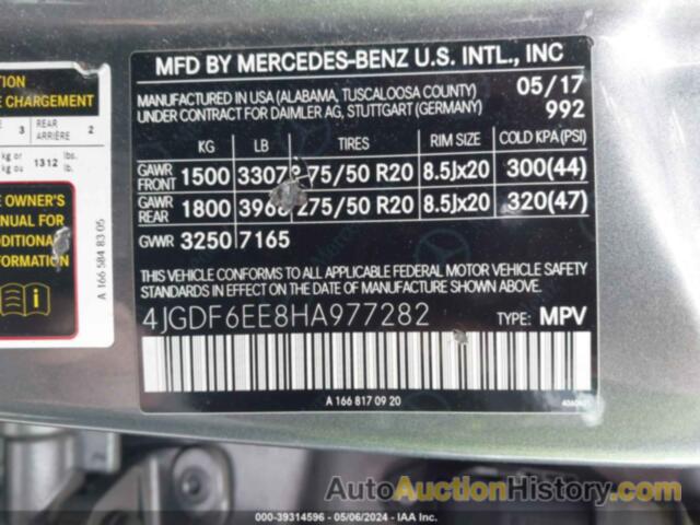 MERCEDES-BENZ GLS 450 450 4MATIC, 4JGDF6EE8HA977282