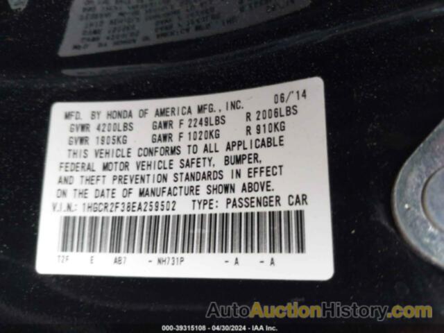 HONDA ACCORD LX, 1HGCR2F38EA259502