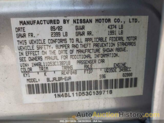 NISSAN ALTIMA SE, 1n4bl11d53c139718