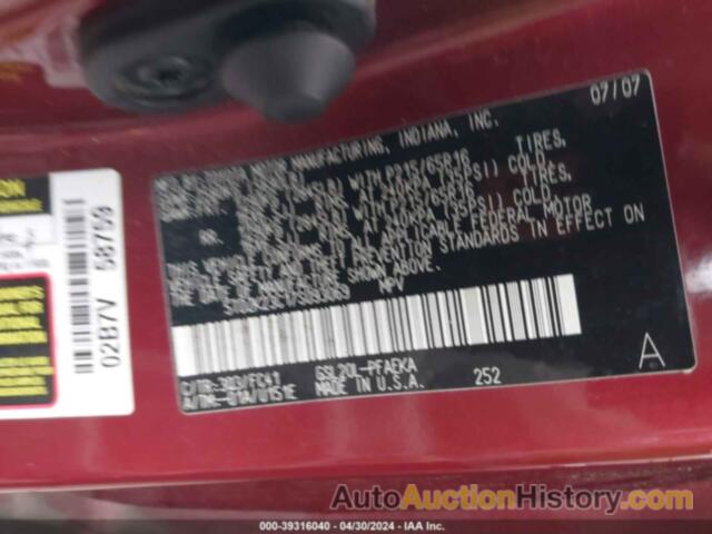 TOYOTA SIENNA LE, 5TDZK23C17S093069