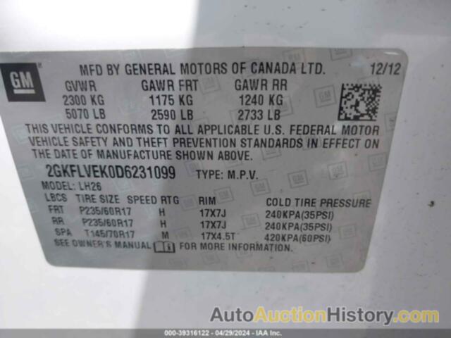 GMC TERRAIN SLT-1, 2GKFLVEK0D6231099