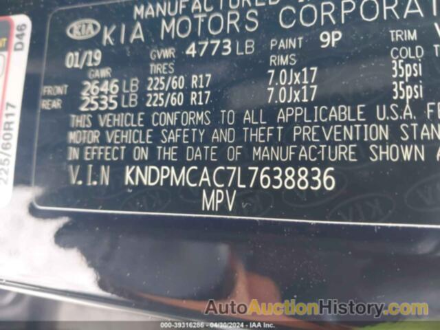 KIA SPORTAGE LX, KNDPMCAC7L7638836