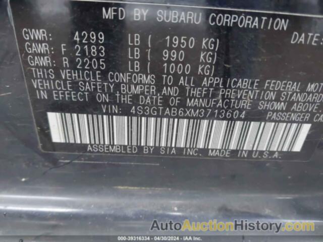 SUBARU IMPREZA, 4S3GTAB6XM3713604