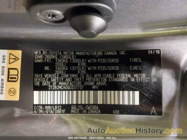 LEXUS RX 350, 2T2BZMCA0GC031707