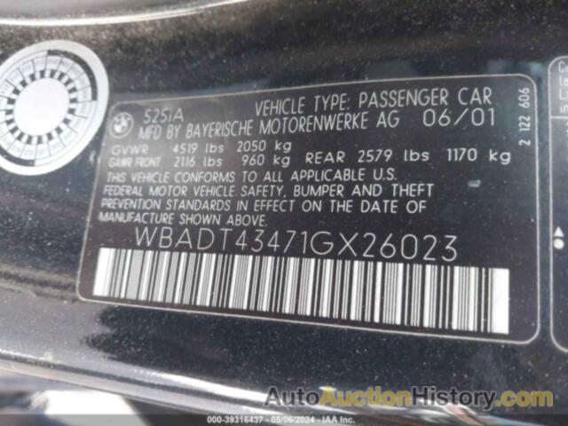 BMW 525IA, WBADT43471GX26023