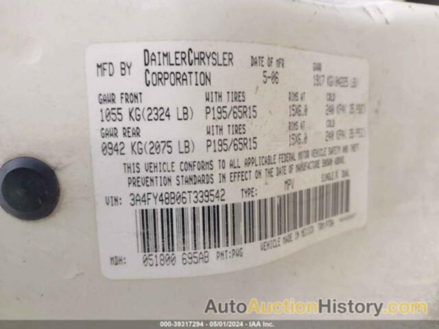 CHRYSLER PT CRUISER, 3A4FY48B06T339542