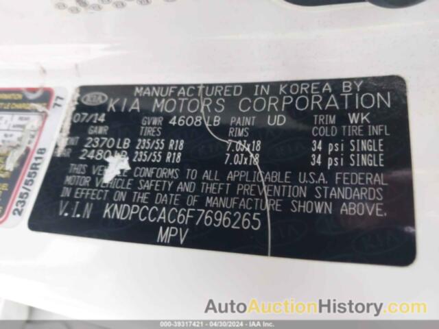 KIA SPORTAGE EX, KNDPCCAC6F7696265