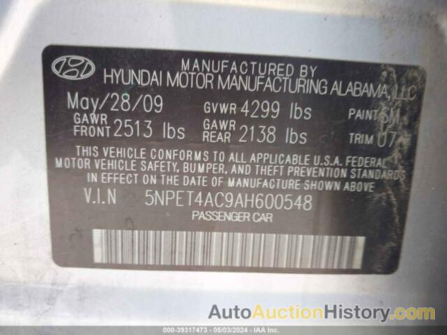 HYUNDAI SONATA GLS, 5NPET4AC9AH600548