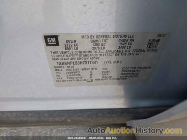 GMC ACADIA DENALI, 1GKKNPLS8HZ317441