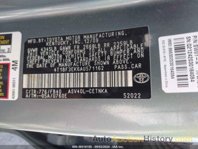 TOYOTA CAMRY LE, 4T1BF3EK6AU571162