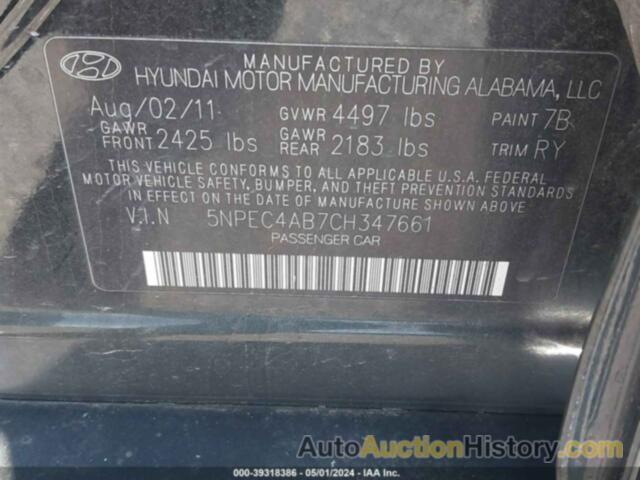 HYUNDAI SONATA SE 2.0T, 5NPEC4AB7CH347661