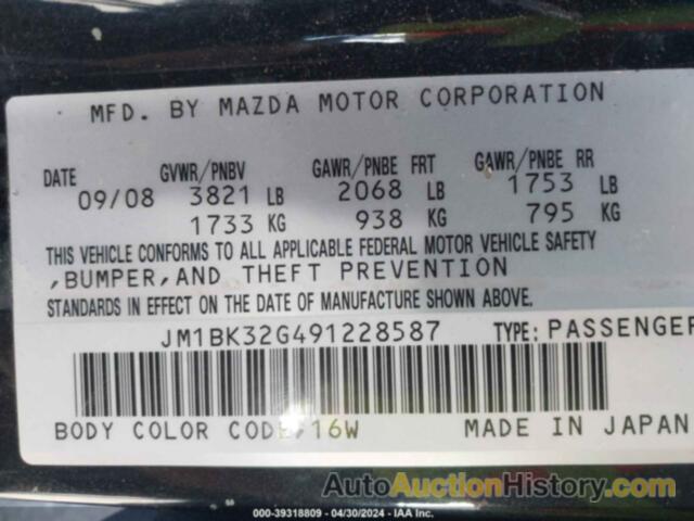 MAZDA MAZDA3 I, JM1BK32G491228587