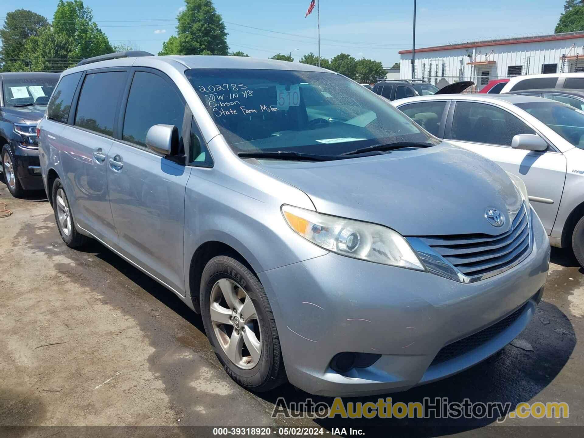 TOYOTA SIENNA LE 8 PASSENGER, 5TDKK3DC9FS549260