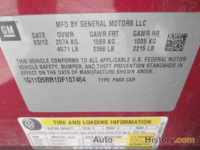 CHEVROLET MALIBU ECO, 1G11D5RR1DF107464