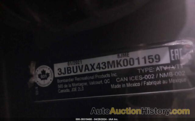 CAN-AM DEFENDER LIMITED CAB HD10, 3JBUVAX43MK001159