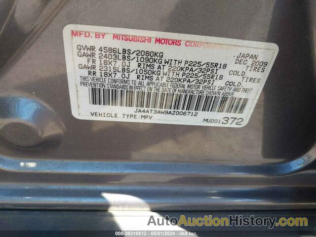 MITSUBISHI OUTLANDER SE, JA4AT3AW9AZ006712