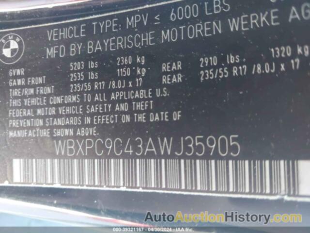 BMW X3 XDRIVE30I, WBXPC9C43AWJ35905