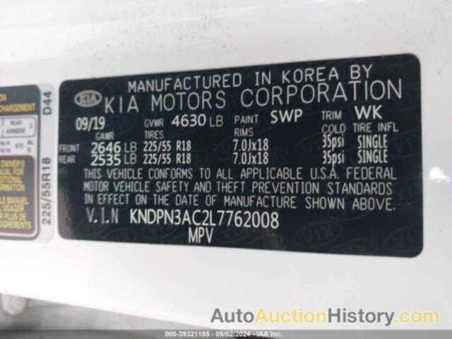 KIA SPORTAGE EX, KNDPN3AC2L7762008