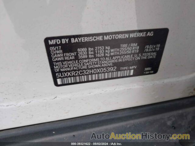 BMW X5 SDRIVE35I, 5UXKR2C32H0X05392