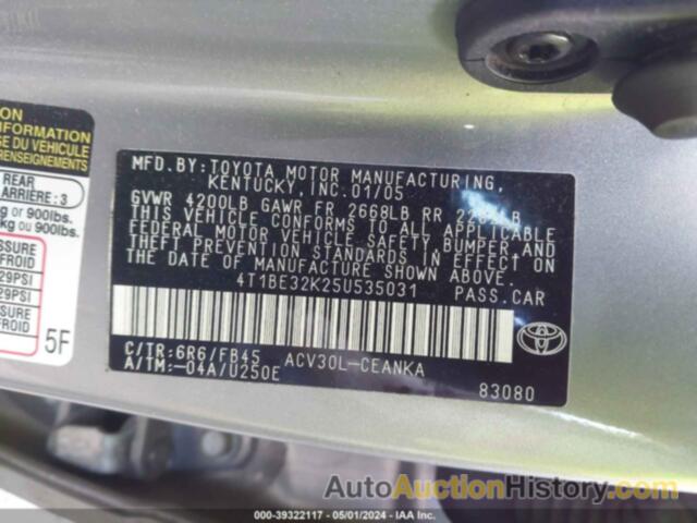 TOYOTA CAMRY LE, 4T1BE32K25U535031