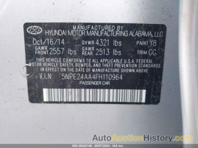 HYUNDAI SONATA ECO, 5NPE24AA4FH110964