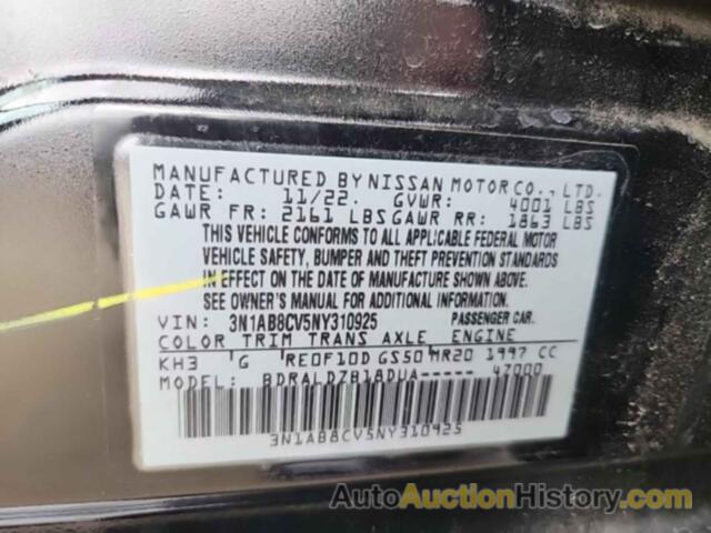 NISSAN SENTRA SV, 3N1AB8CV5NY310925