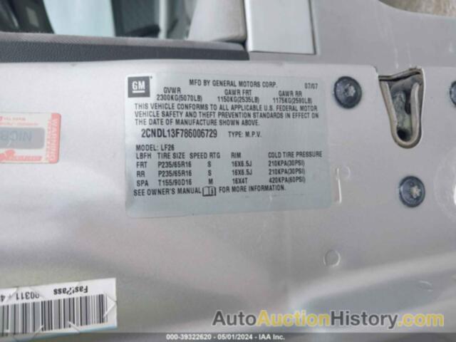 CHEVROLET EQUINOX LS, 2CNDL13F786006729