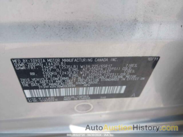 TOYOTA RAV4 LIMITED, 2T3YF4DV3BW093898