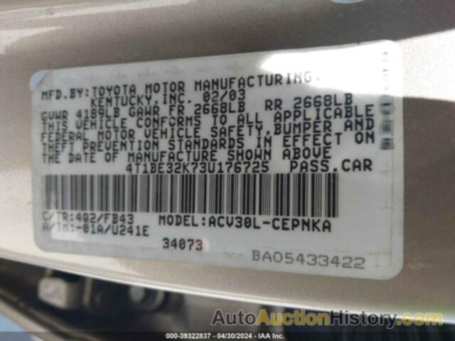 TOYOTA CAMRY LE, 4T1BE32K73U176725