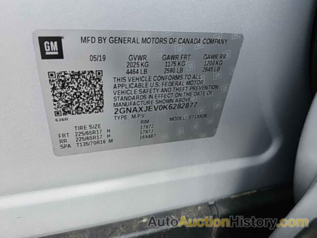 CHEVROLET EQUINOX LT, 2GNAXJEV0K6282877