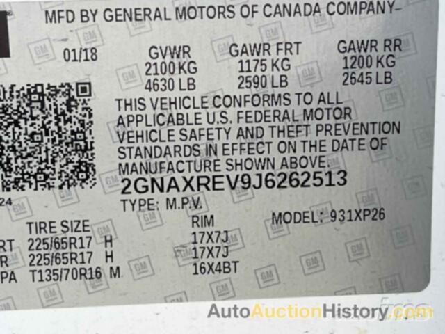 CHEVROLET EQUINOX LS, 2GNAXREV9J6262513