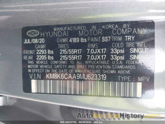 HYUNDAI KONA SEL PLUS, KM8K6CAA9MU623319