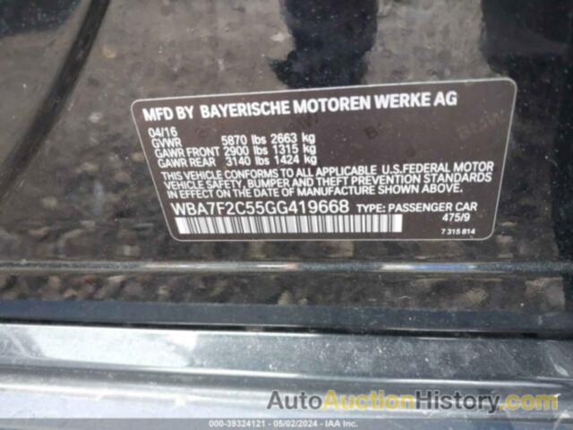 BMW 750I XI, WBA7F2C55GG419668