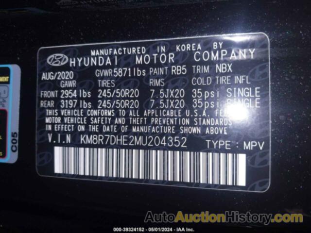 HYUNDAI PALISADE CALLIGRAPHY, KM8R7DHE2MU204352