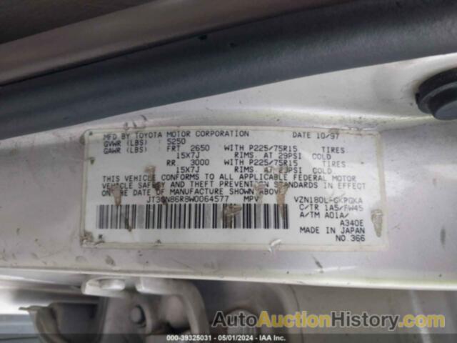 TOYOTA 4RUNNER SR5 V6, JT3GN86R8W0064577