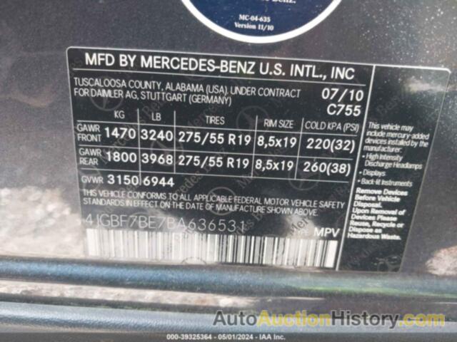 MERCEDES-BENZ GL 450 4MATIC, 4JGBF7BE7BA636531