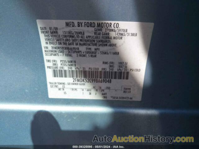 FORD FLEX SEL, 2FMDK52C99BA69048