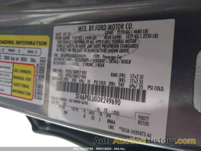 FORD FUSION HYBRID SE, 3FA6P0LU0DR249690