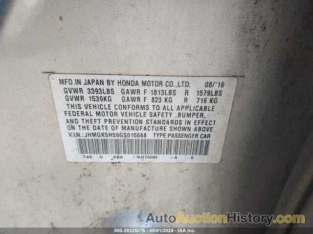 HONDA FIT LX, JHMGK5H56GS015668