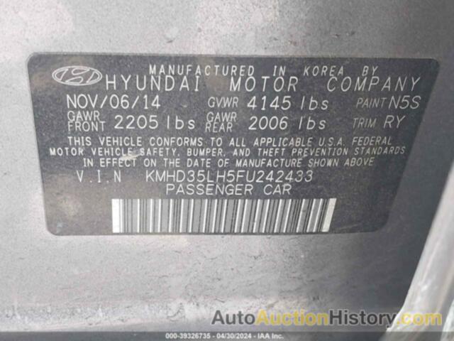 HYUNDAI ELANTRA GT, KMHD35LH5FU242433