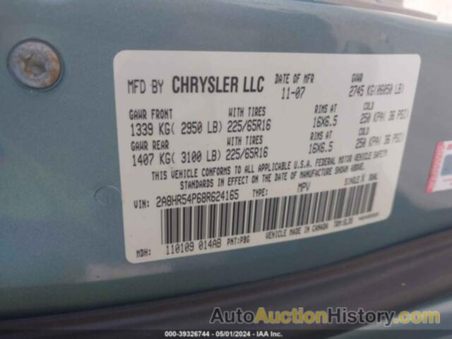 CHRYSLER TOWN & COUNTRY TOURING, 2A8HR54P68R624165